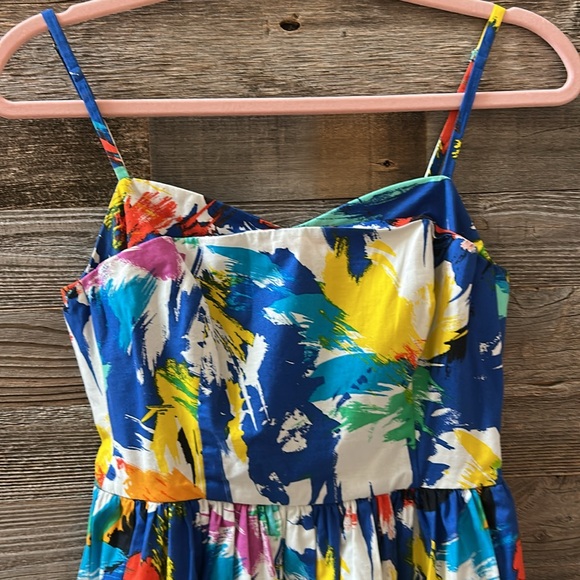 Zara Trafaluc Multicolor Abstract Spaghetti Strap Mini Dress Size XS - Picture 2 of 8